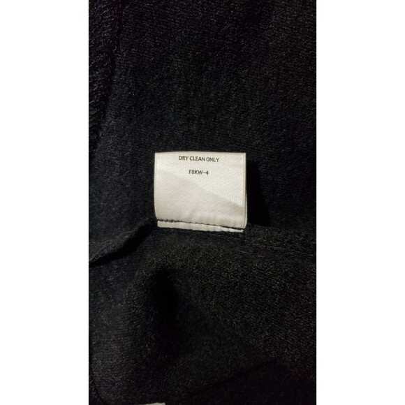 Eileen Fisher Large Charcoal Black Soft 100% Knitted Wool Wide Leg Pull On Pants - Picture 7 of 11